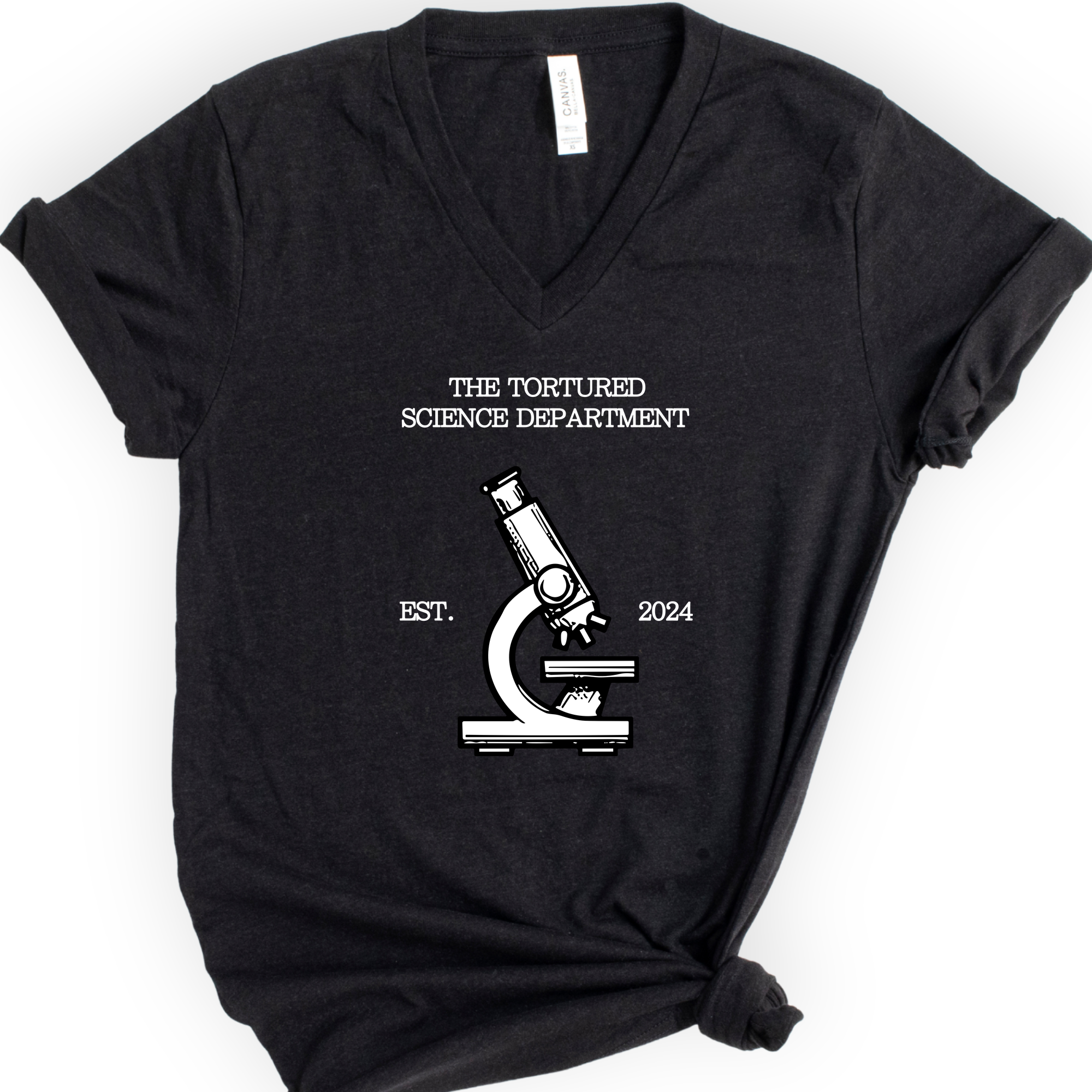 The Tortured Science Department v-neck t-shirt — Black