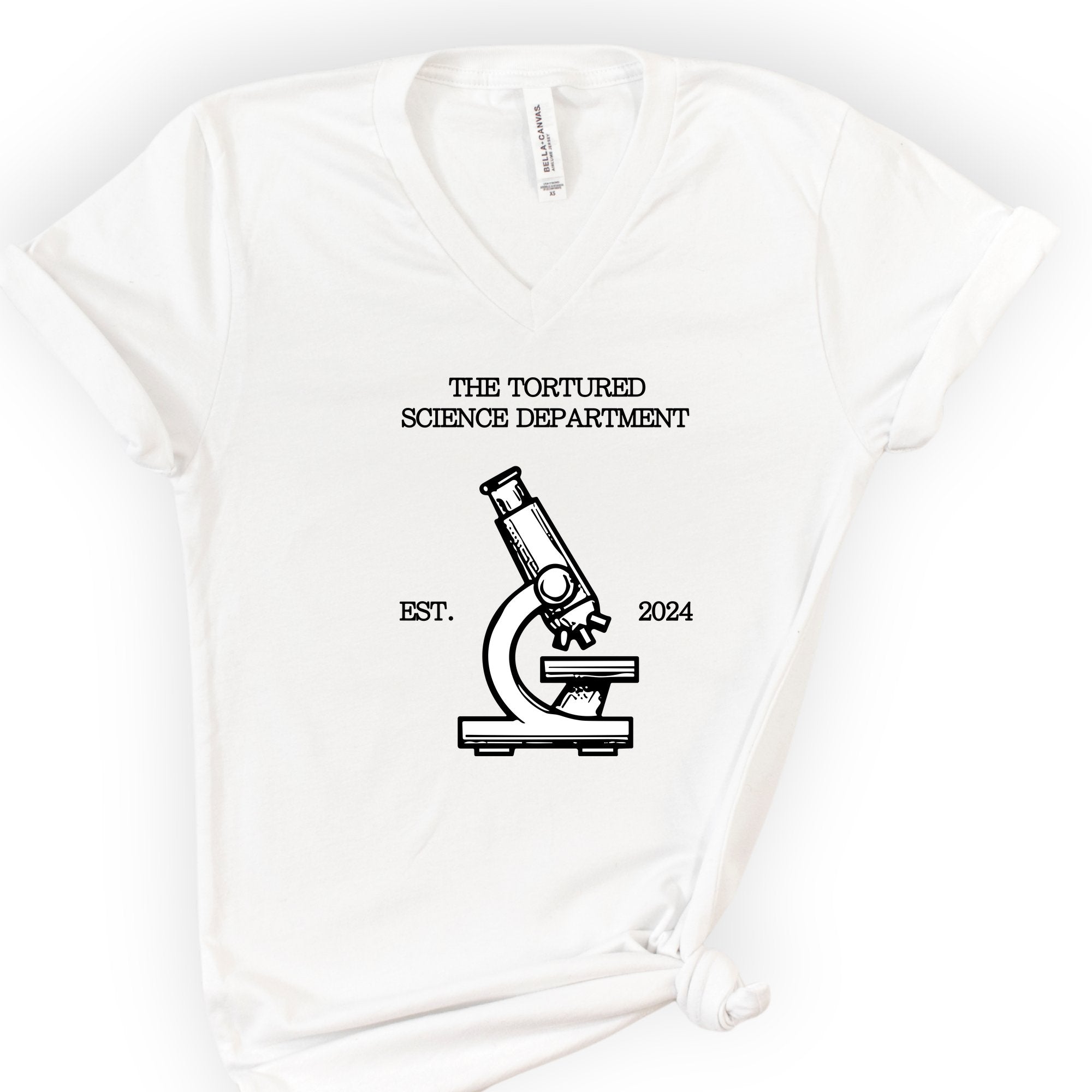 The Tortured Science Department v-neck t-shirt — White