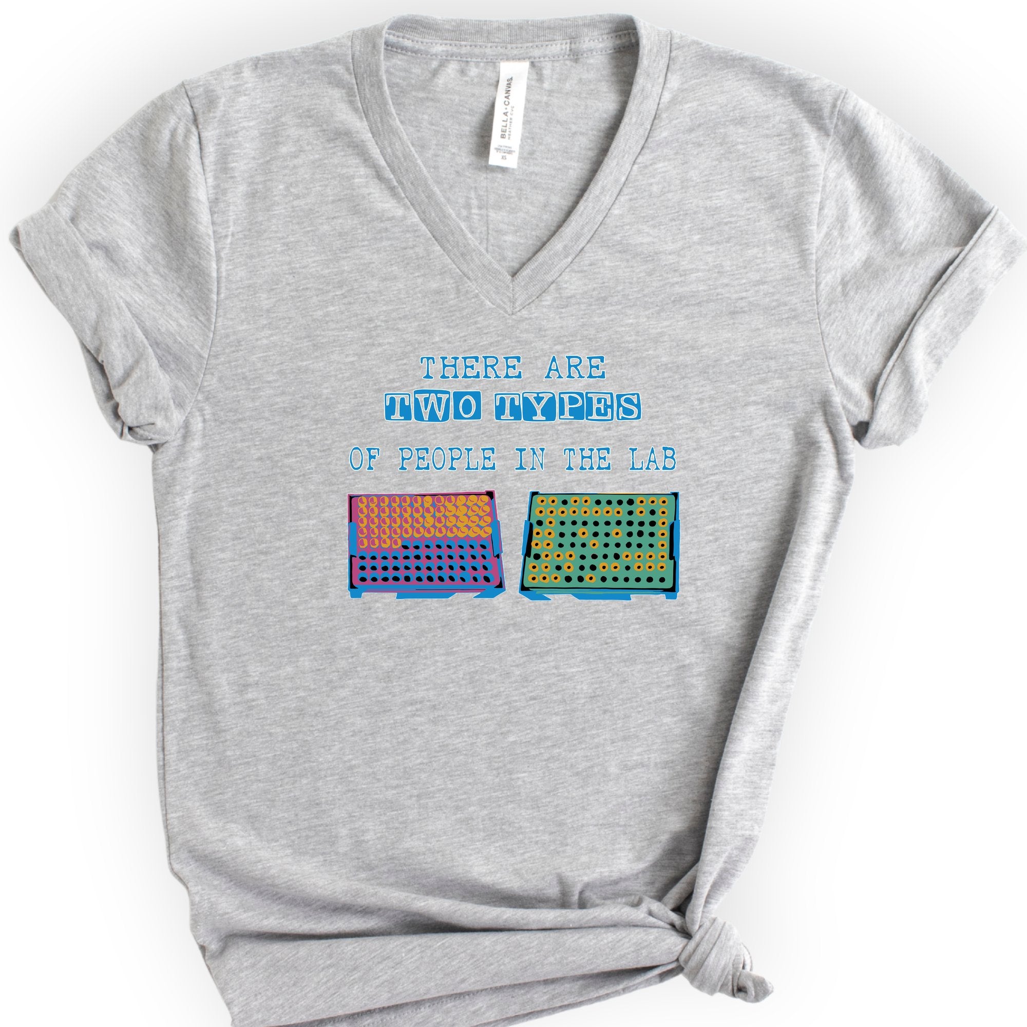 There Are Two Types Of People In The Lab v-neck t-shirt — Athletic Heather