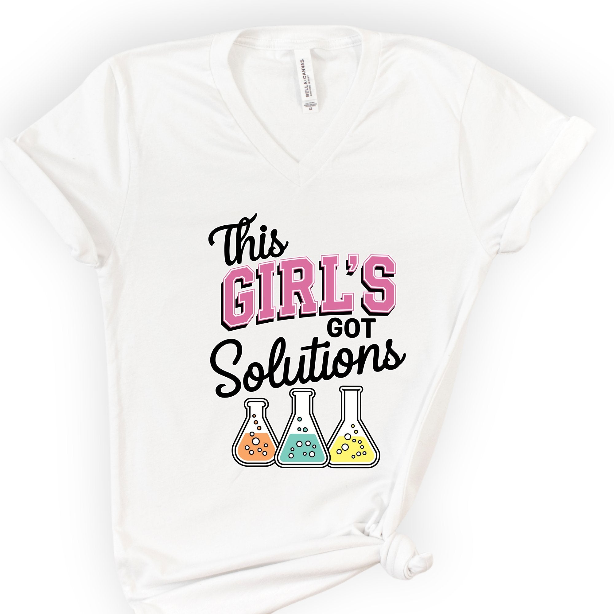 This Girl's Got Solutions v-neck t-shirt — White