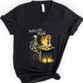 This Is Fine v-neck t-shirt — Black