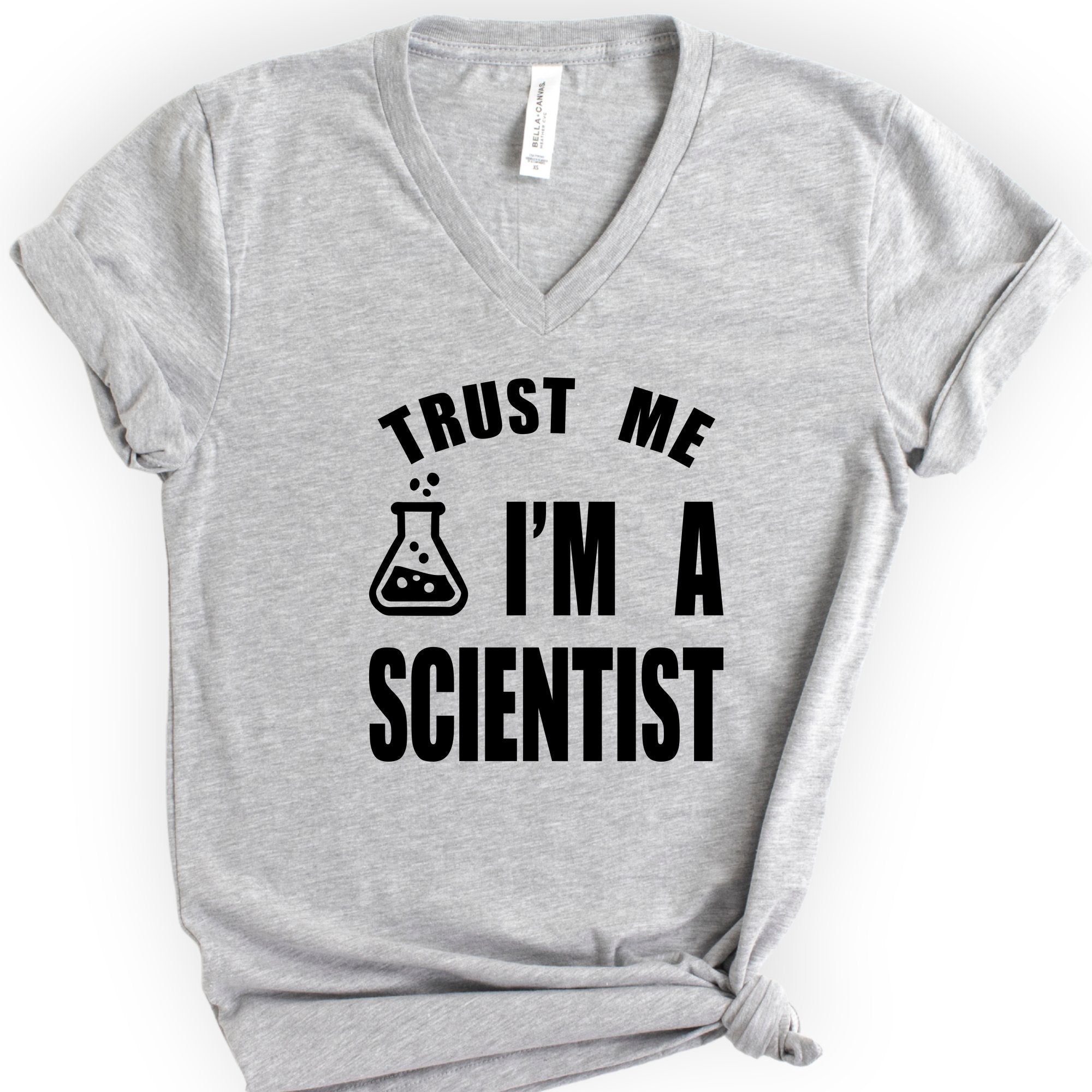 Trust Me, I'm a Scientist v-neck t-shirt — Athletic Heather
