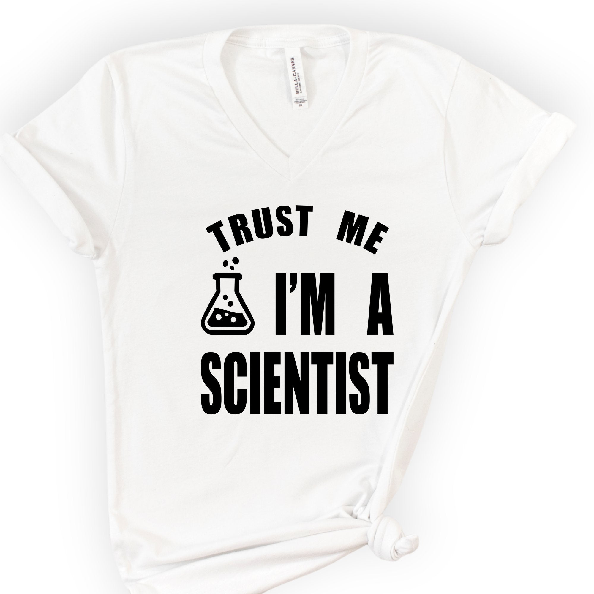 Trust Me, I'm a Scientist v-neck t-shirt — White