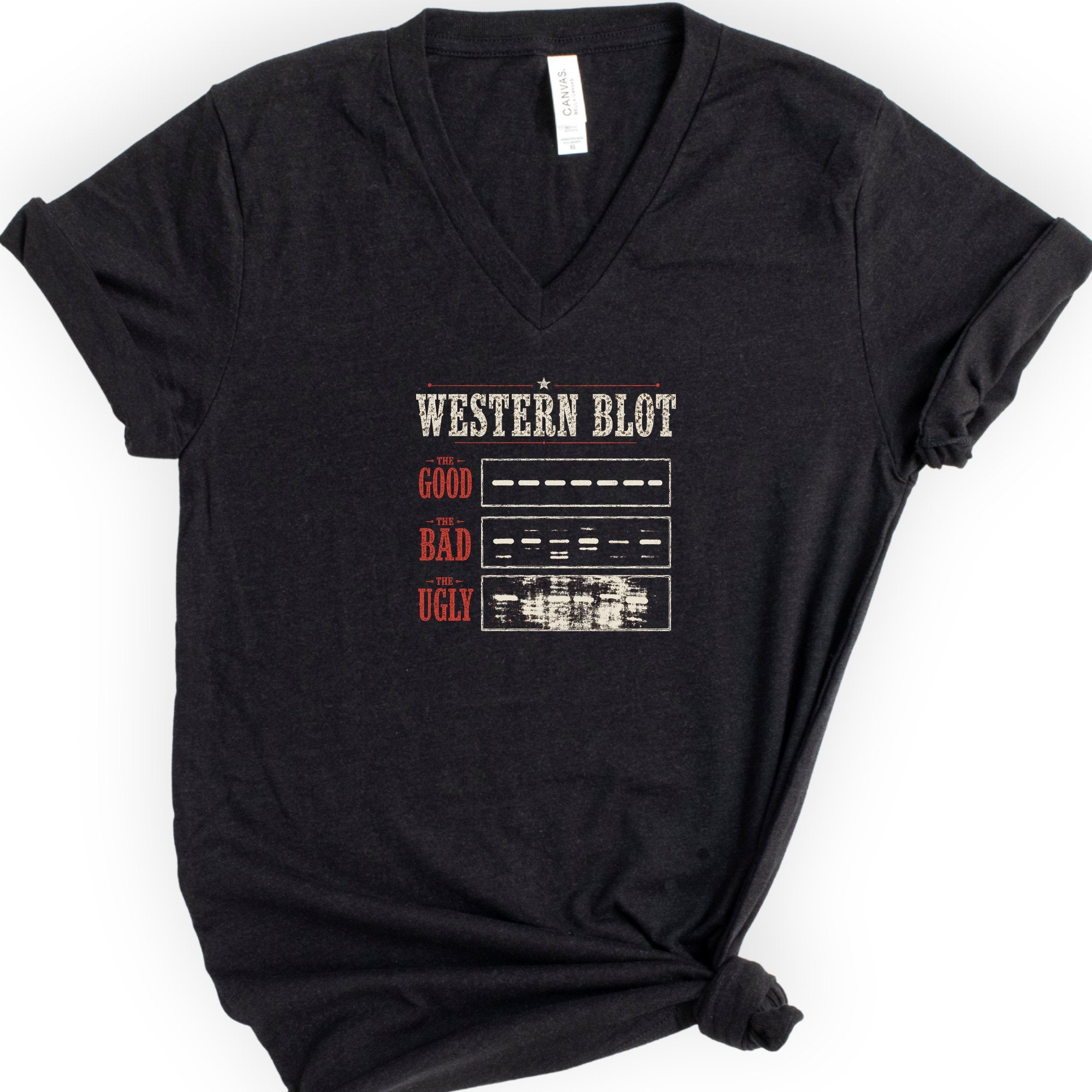 Western Blot v-neck t-shirt — Black