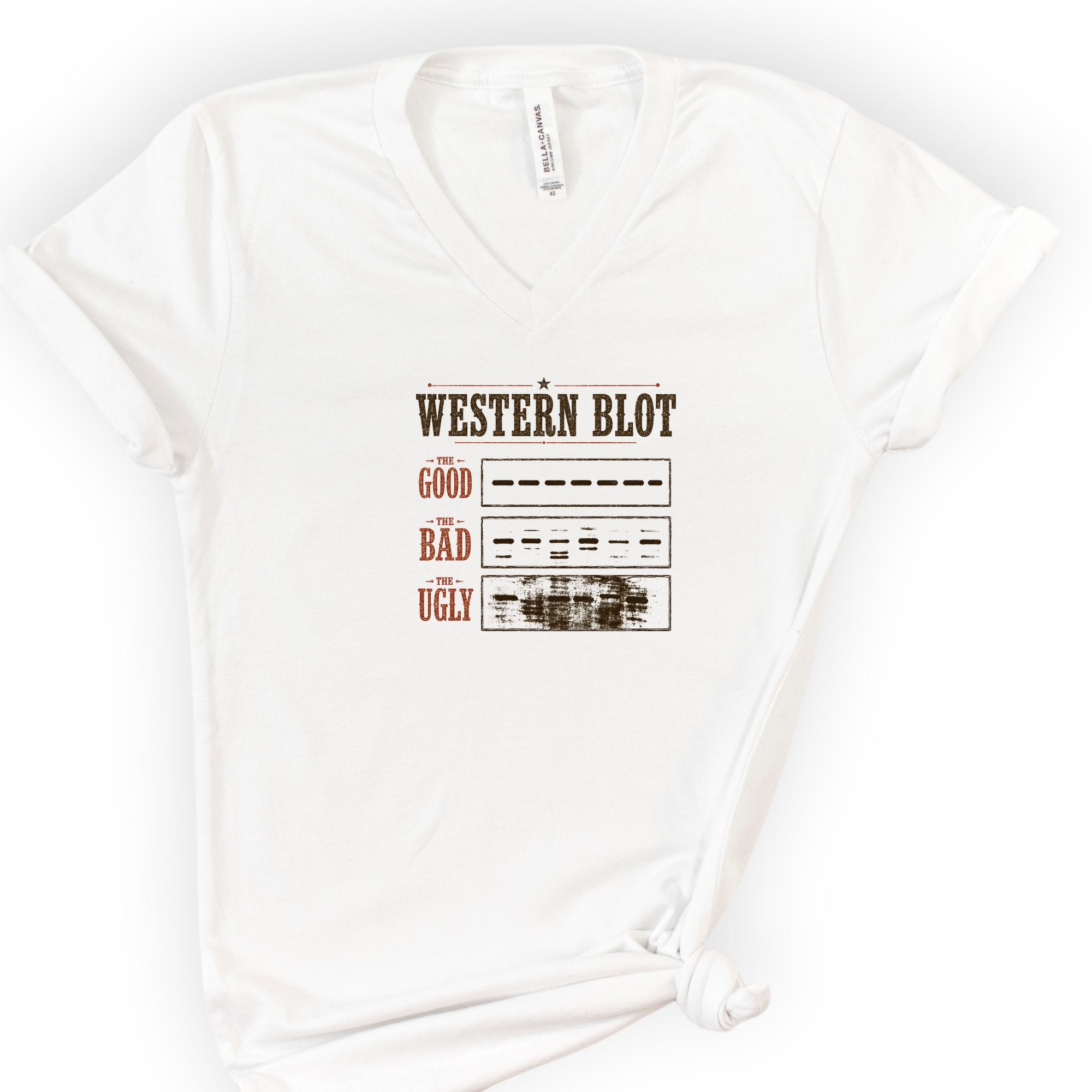 Western Blot v-neck t-shirt — White