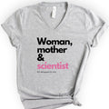 Woman, Mother & Scientist v-neck t-shirt — Athletic Heather