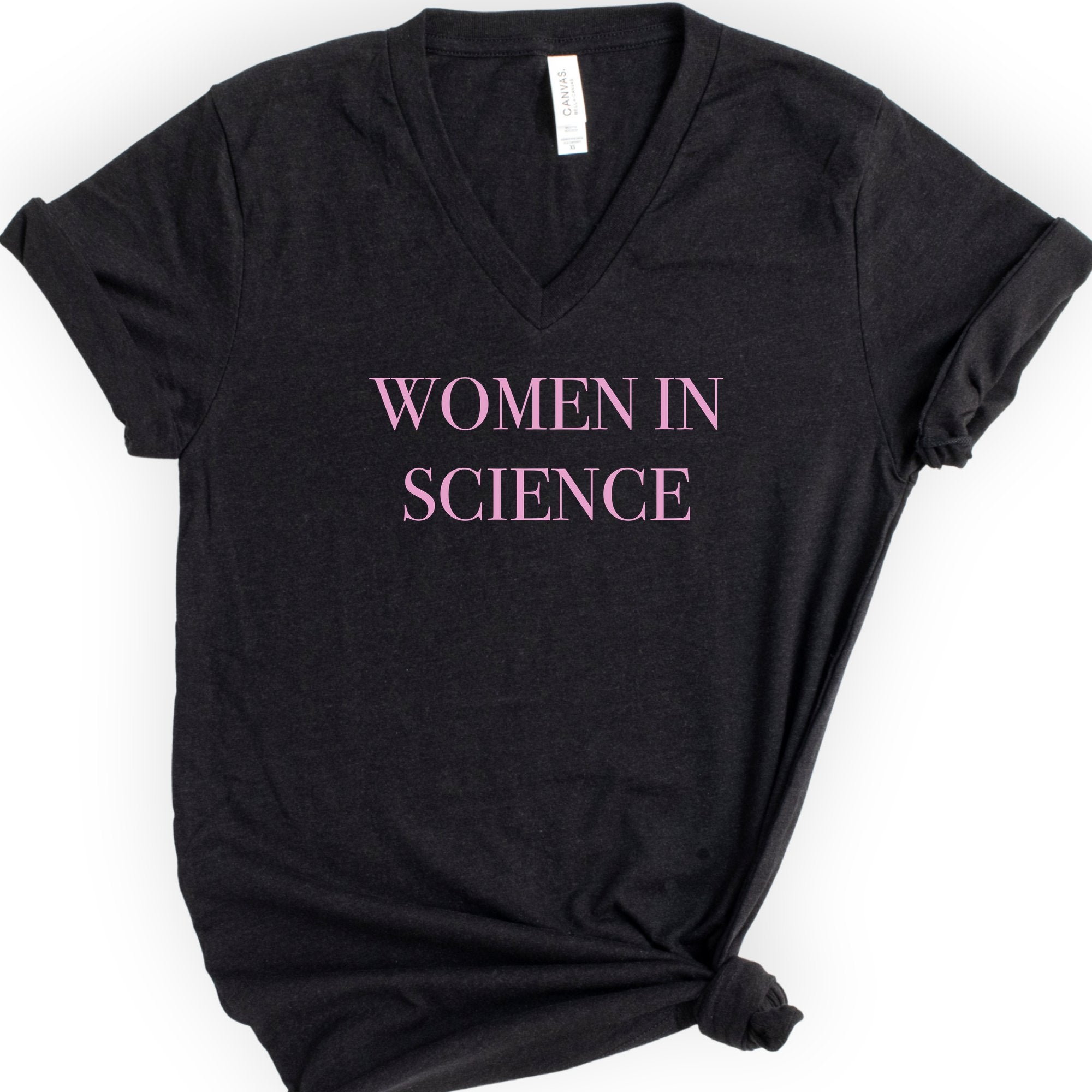 Women In Science v-neck t-shirt — Black