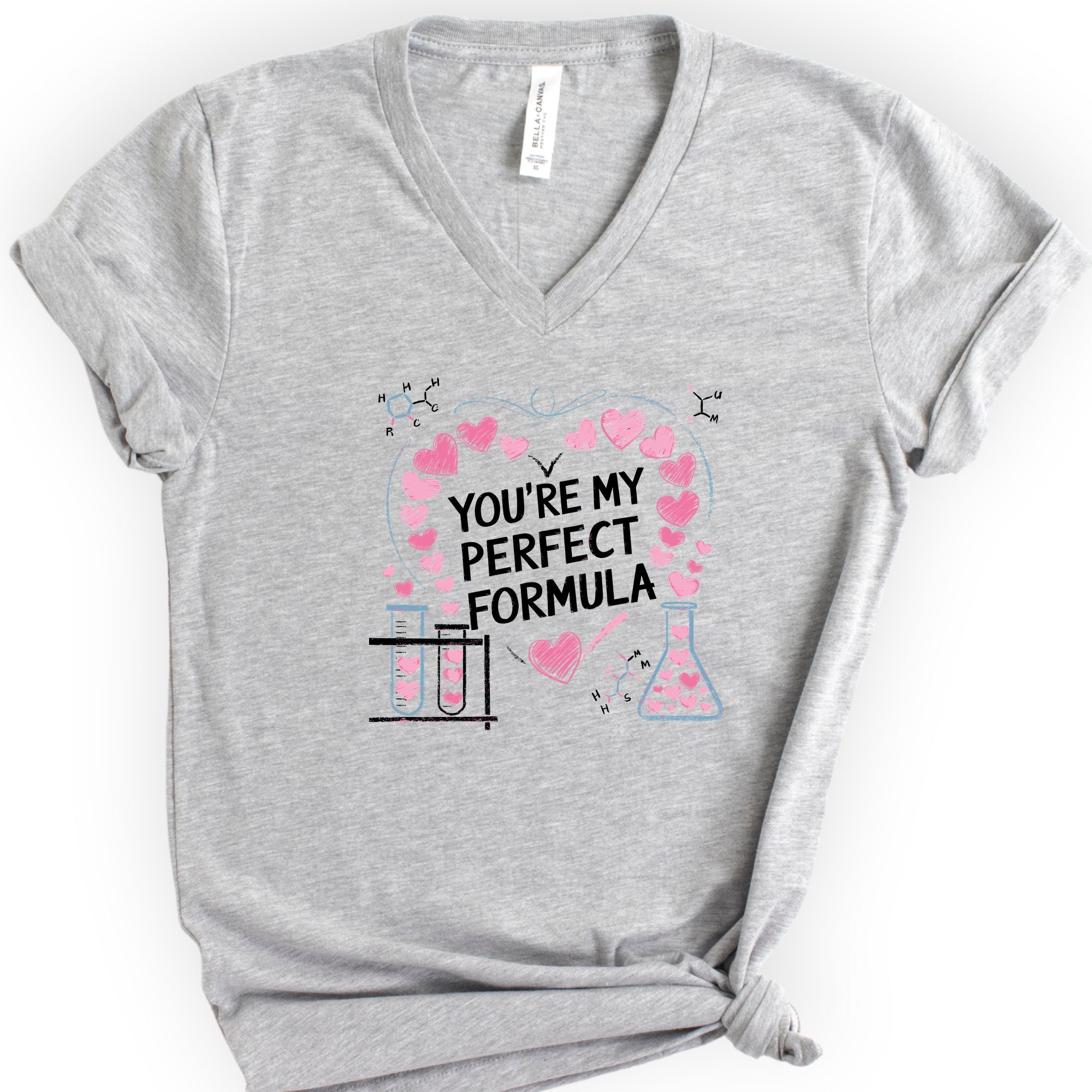 You're My Perfect Formula v-neck t-shirt — Athletic Heather
