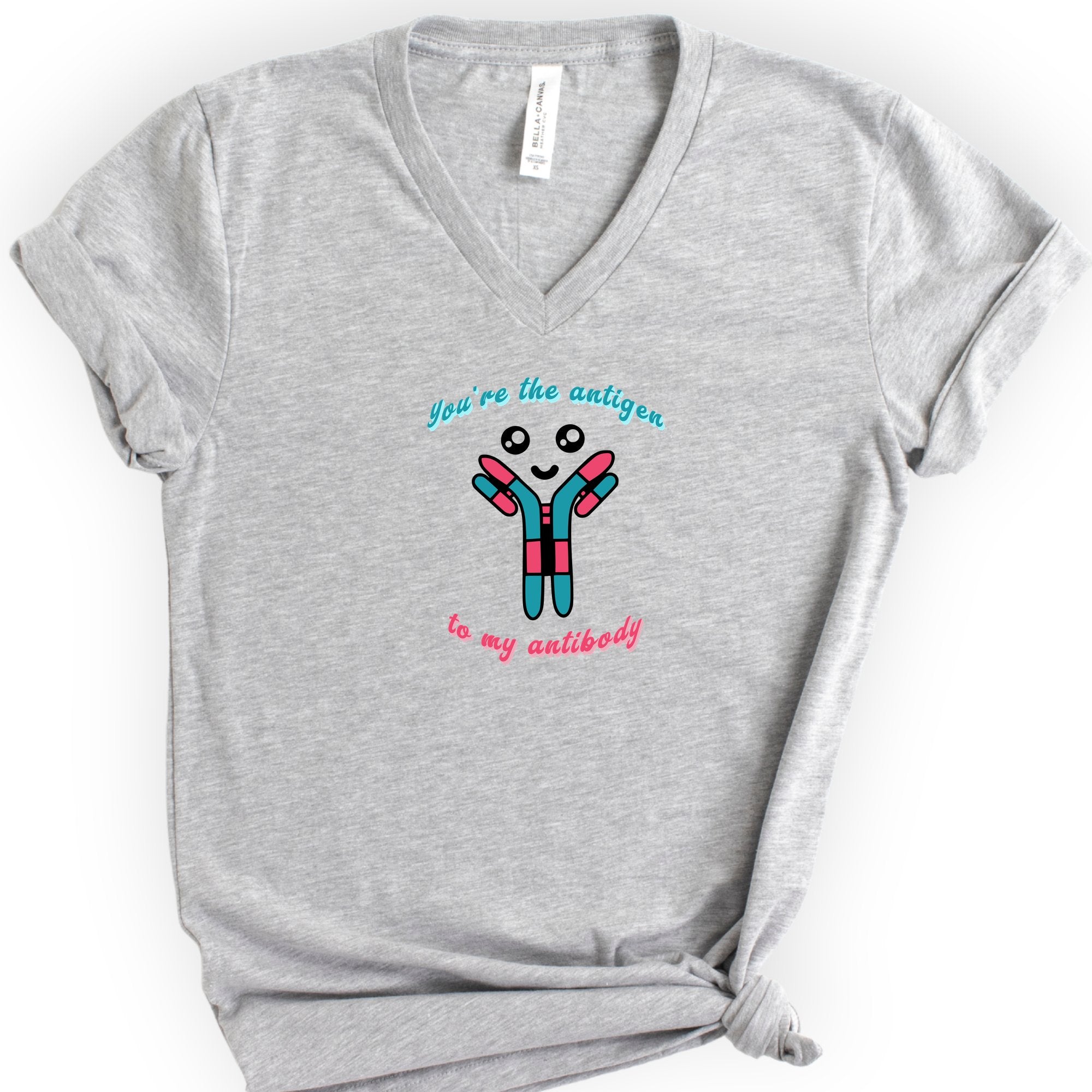 You're The Antigen To My Antibody v-neck t-shirt — Athletic Heather
