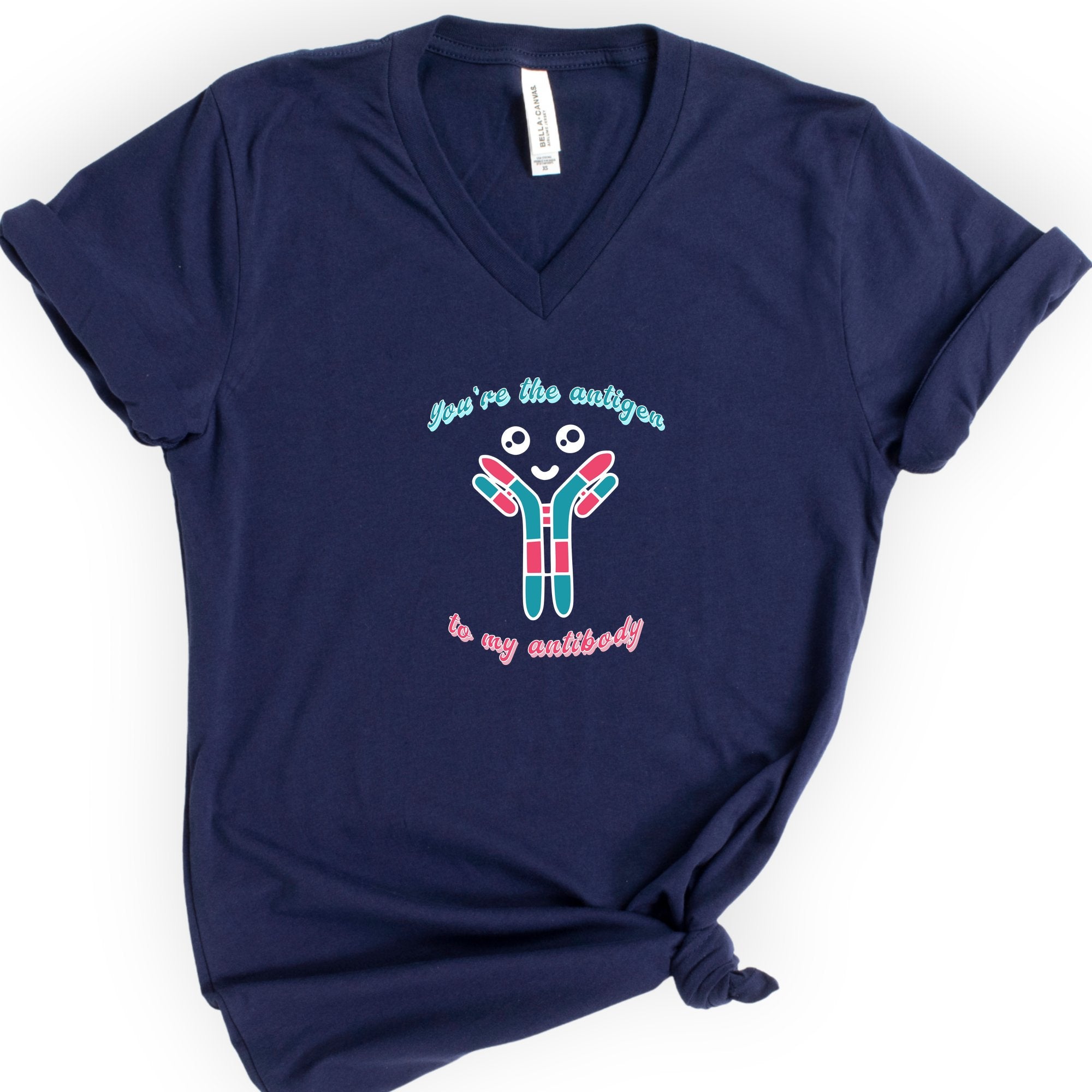 You're The Antigen To My Antibody v-neck t-shirt — Navy