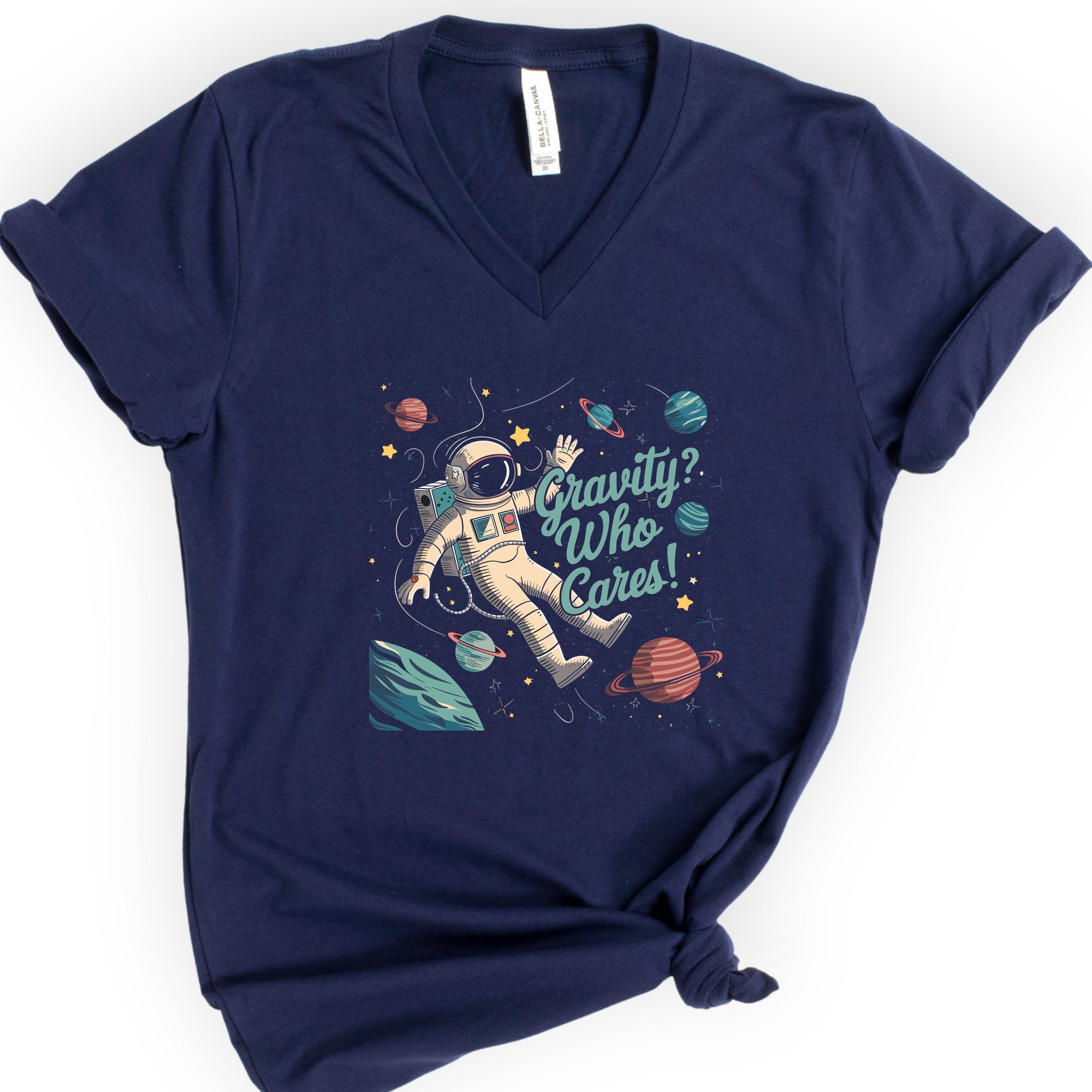 Zero Gravity Astronaut v-neck t-shirt — Navy