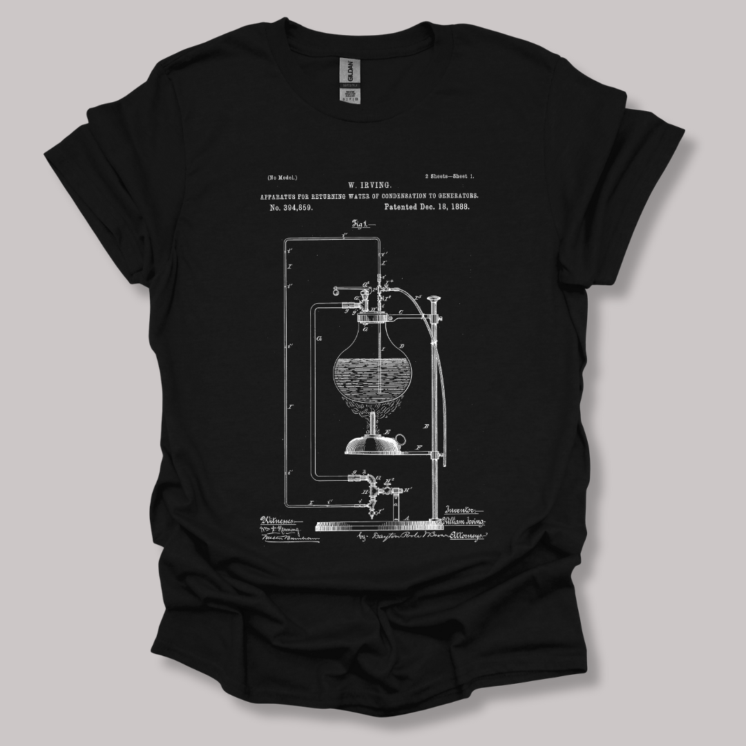 Water Apparatus Patent T-shirt Black / S