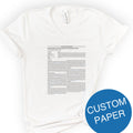 Custom Scientific Paper V-Neck T-shirt — Your Published Article — White