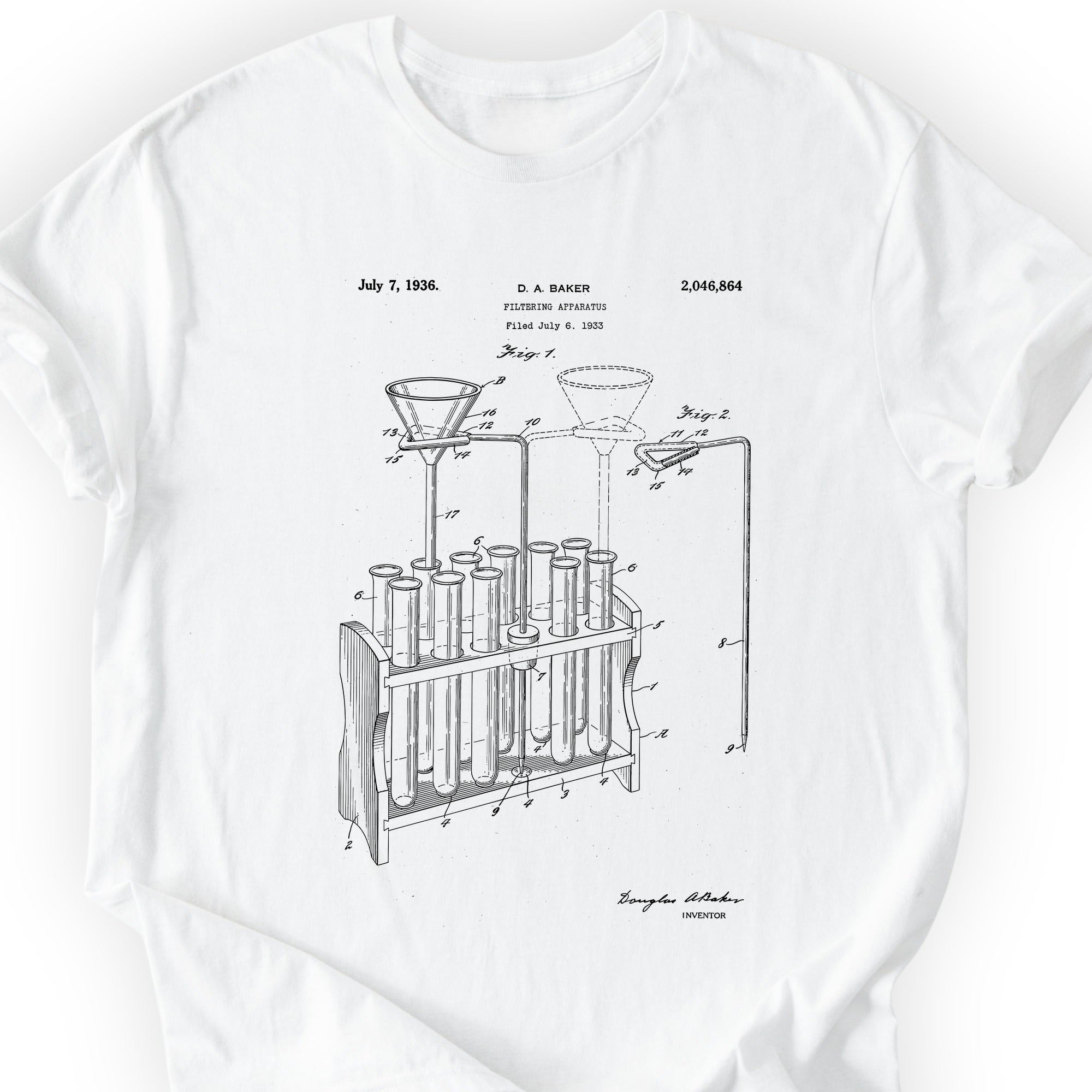 Filtering Apparatus Patent T-shirt White