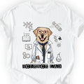 Lab Dog Scientist T-shirt White