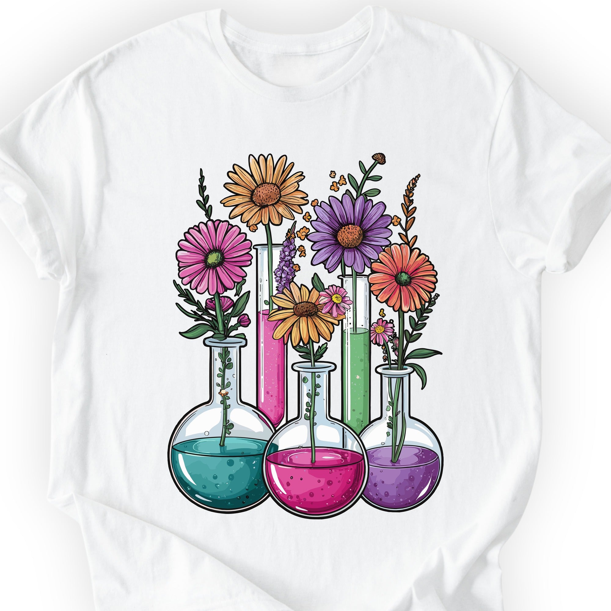 Chemistry Flask Garden T-shirt White