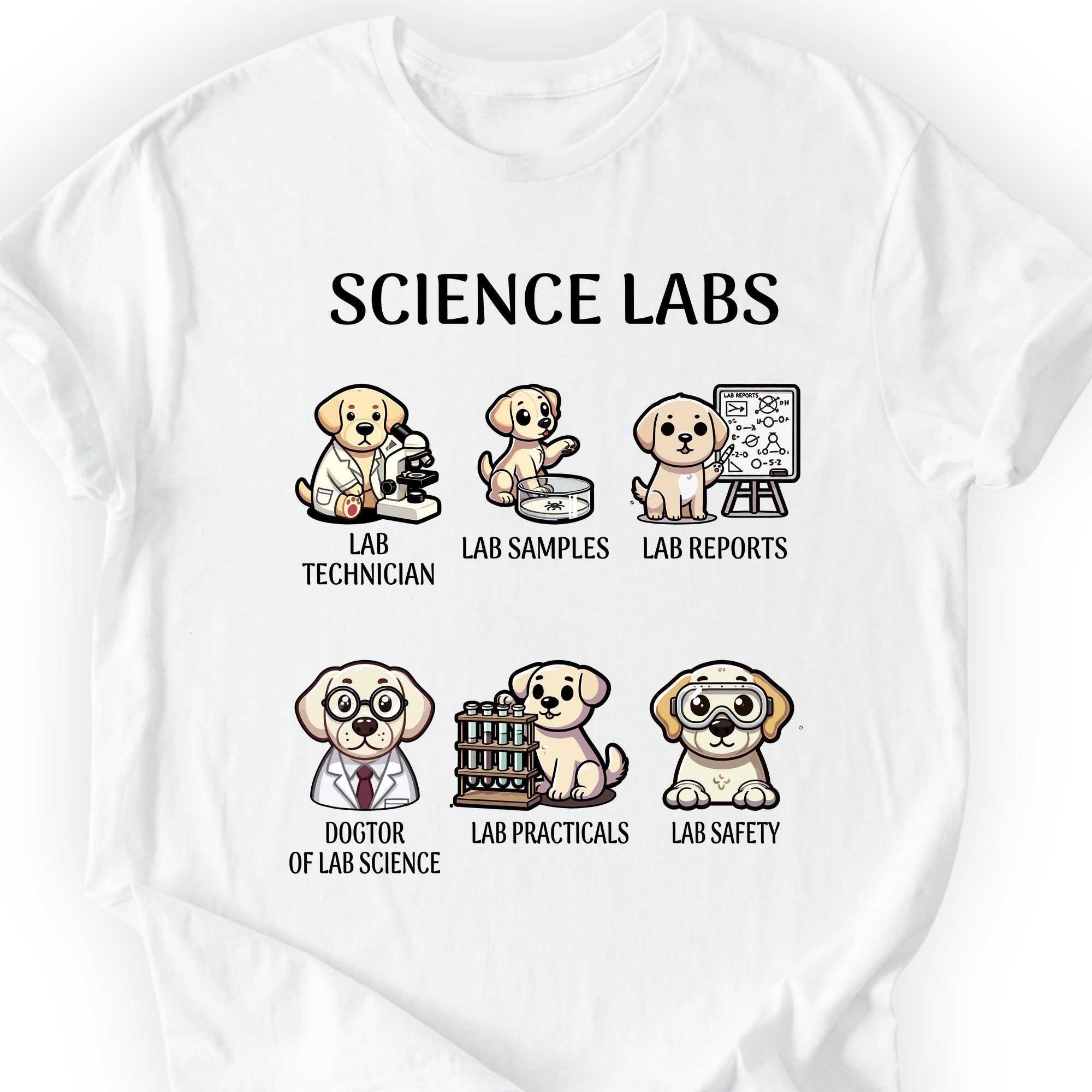 Lab Research Dogs T-Shirt White