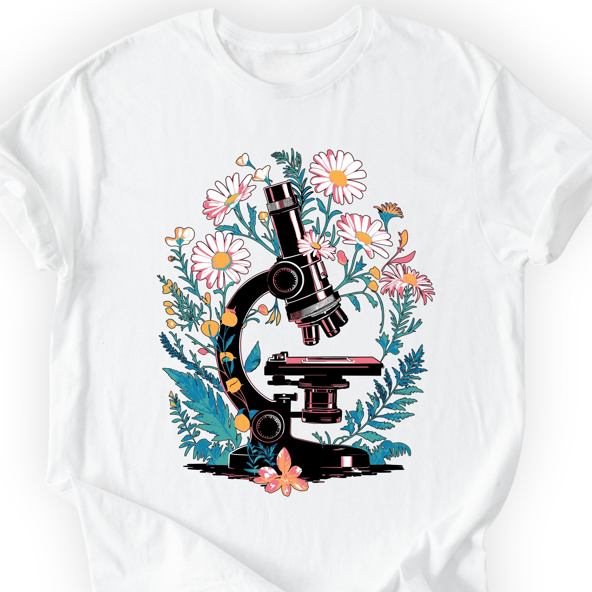 Floral Microscope T-shirt White
