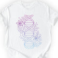 Floral One Line DNA T-shirt White