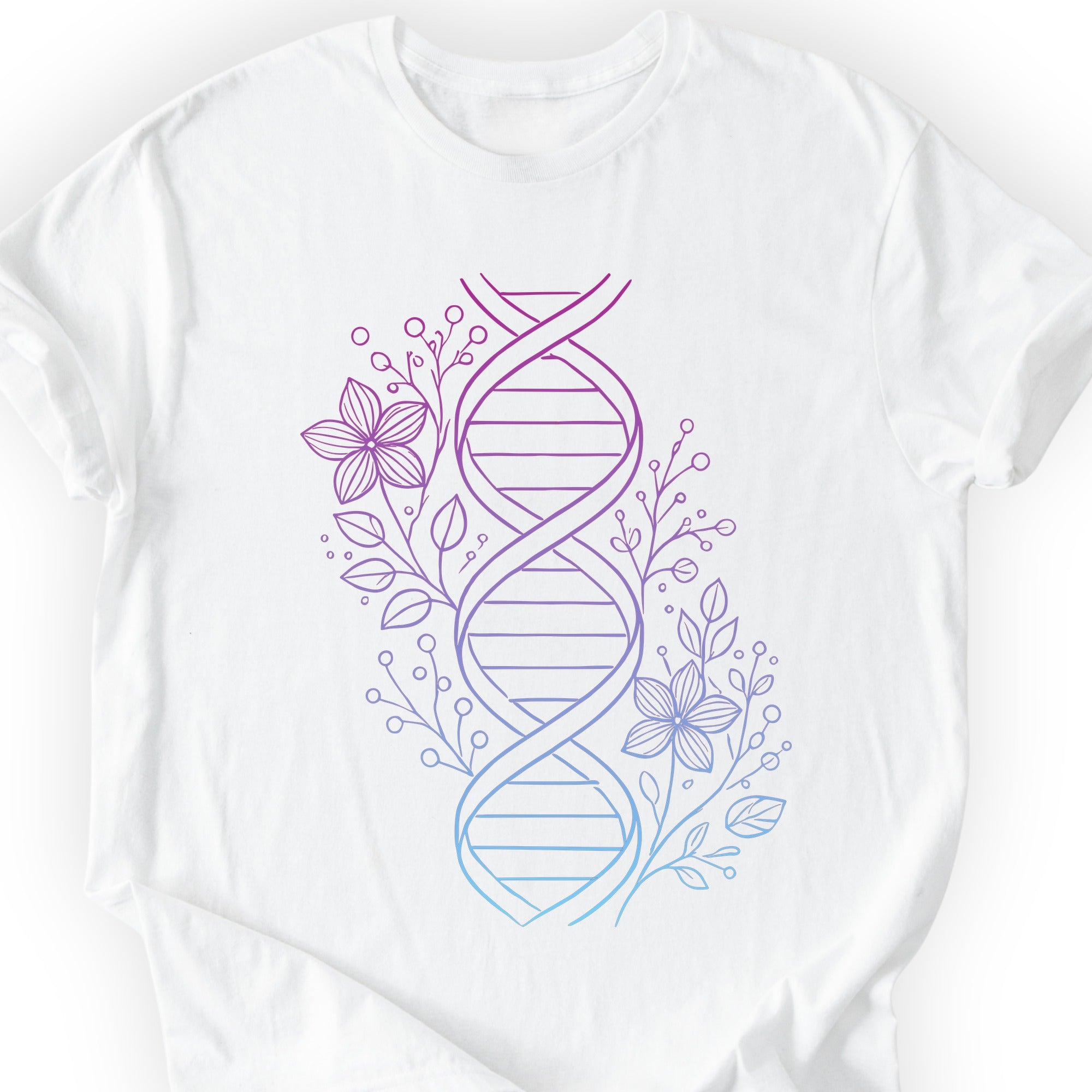 Floral One Line DNA T-shirt White