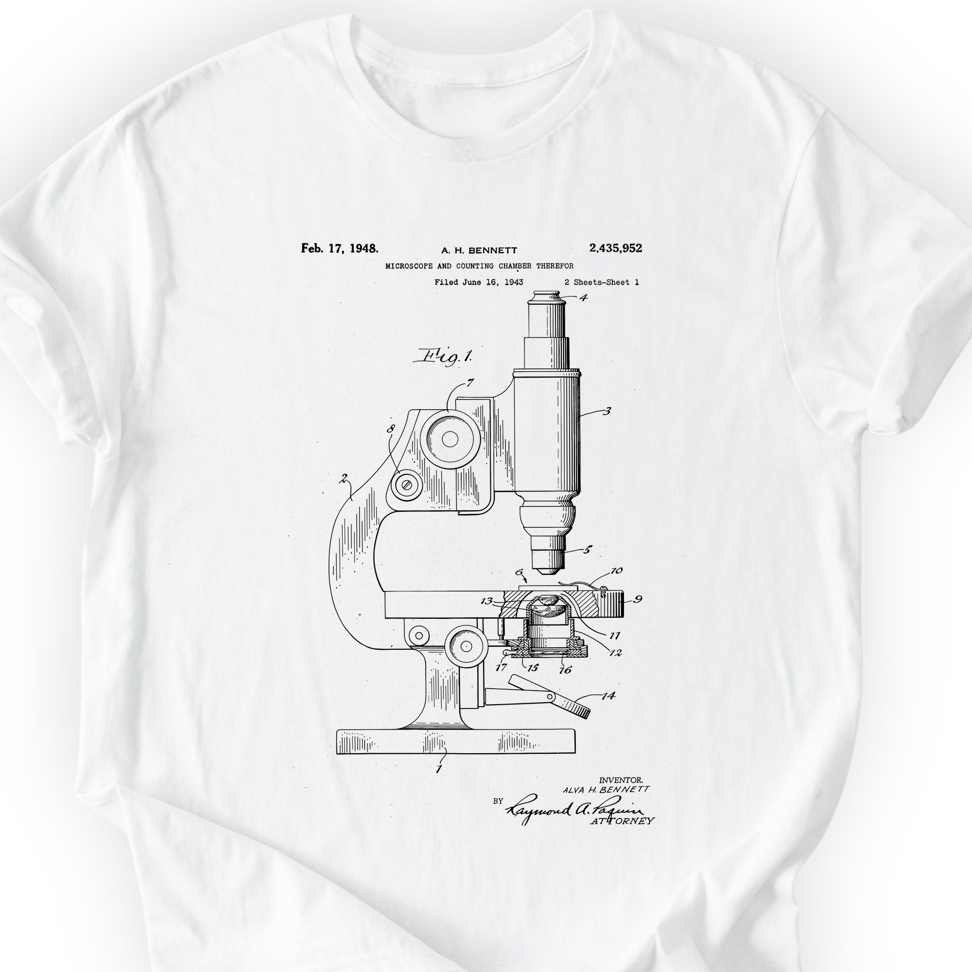 Microscope Patent T-shirt White