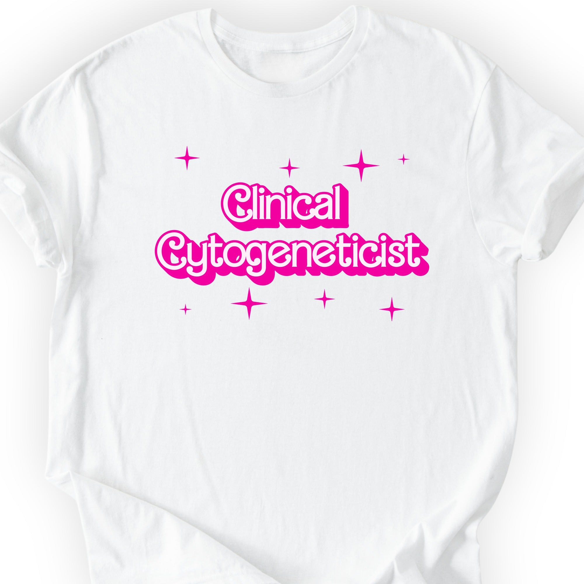 Clinical Cytogeneticist Pink Doll T-shirt White