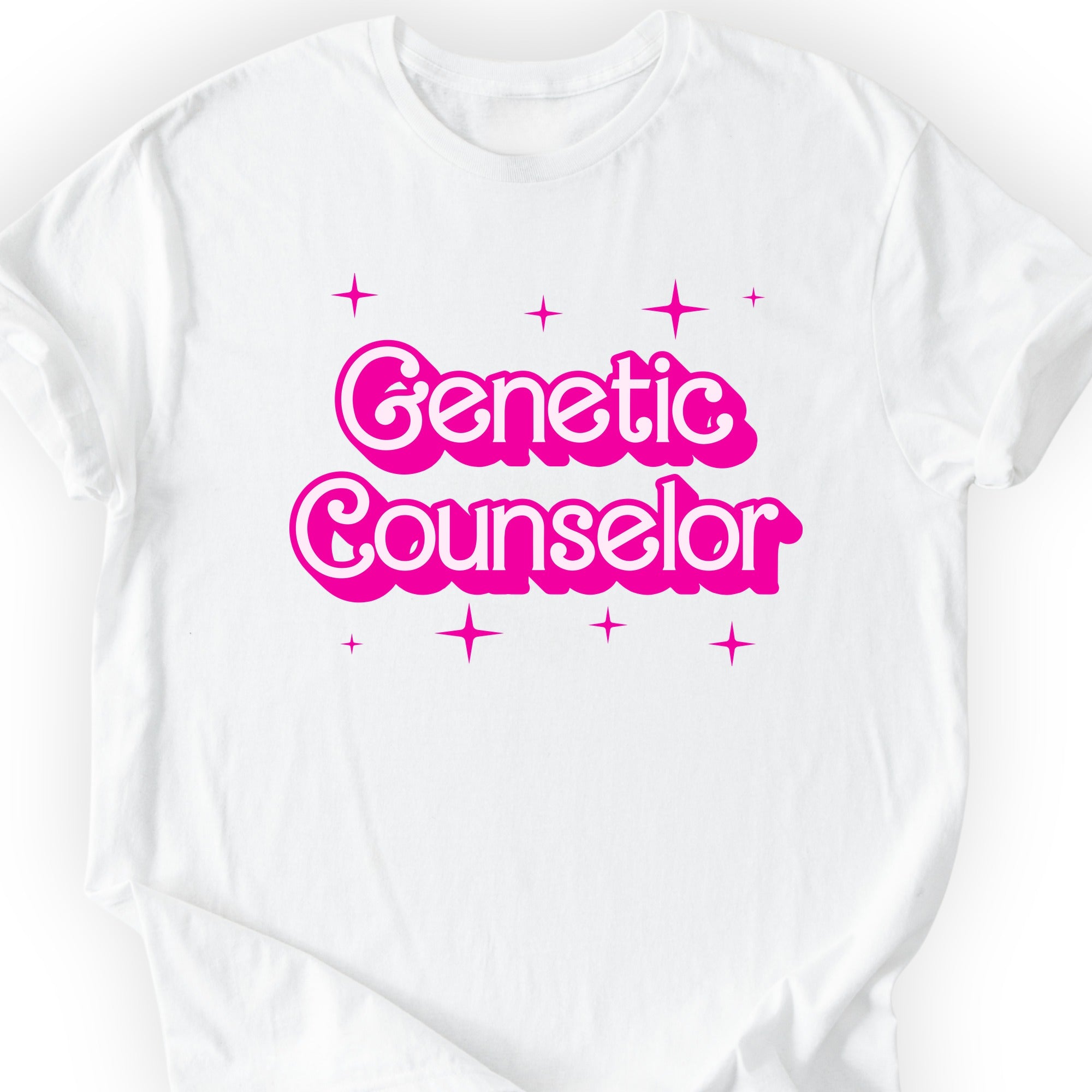 Genetic Counselor Pink Doll T-shirt White
