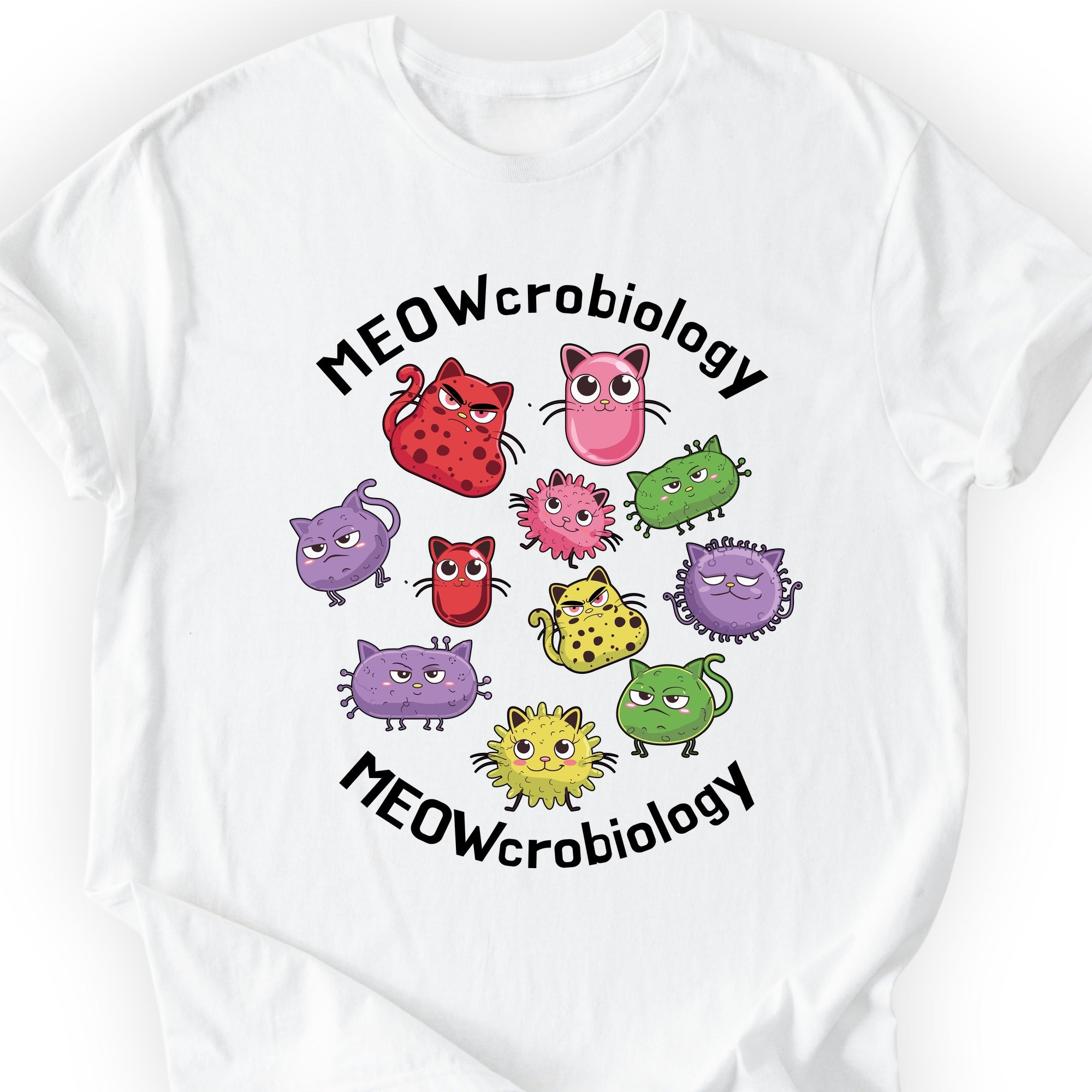 Meowcrobiology  T-shirt White