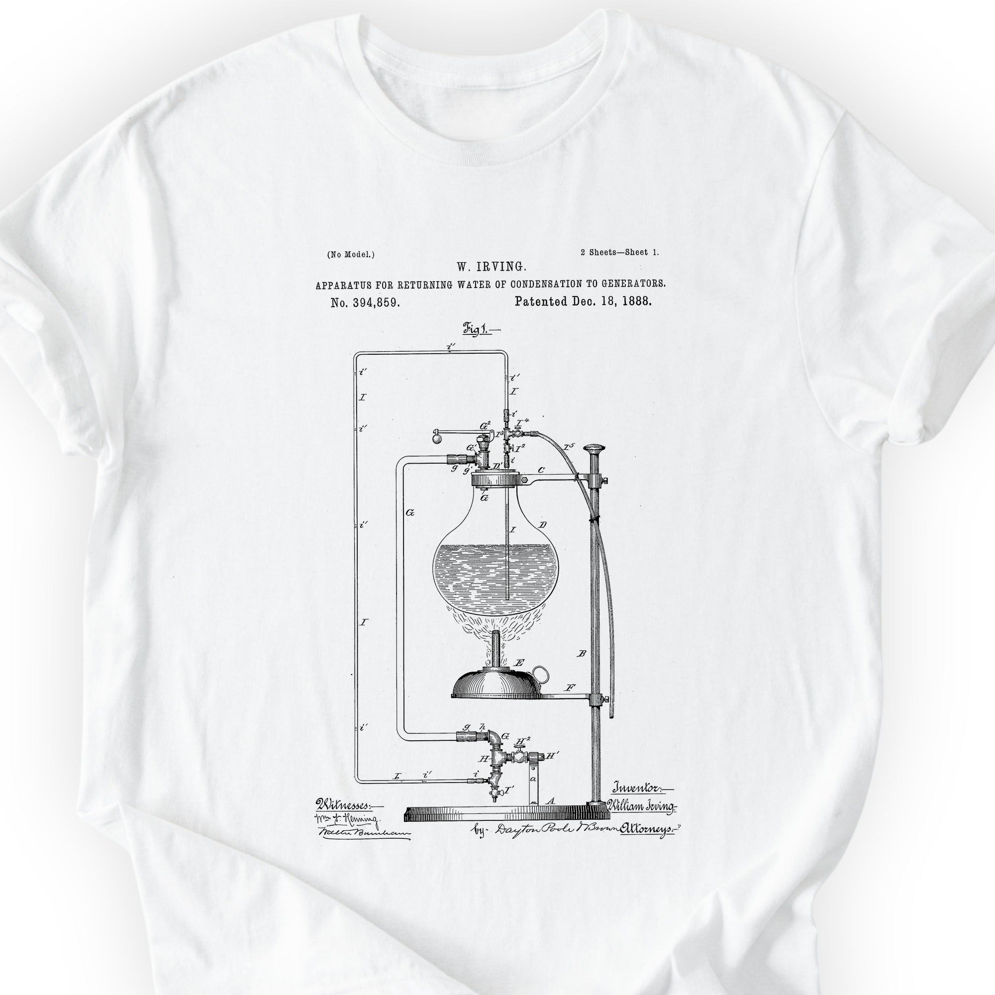 Water Apparatus Patent T-shirt White