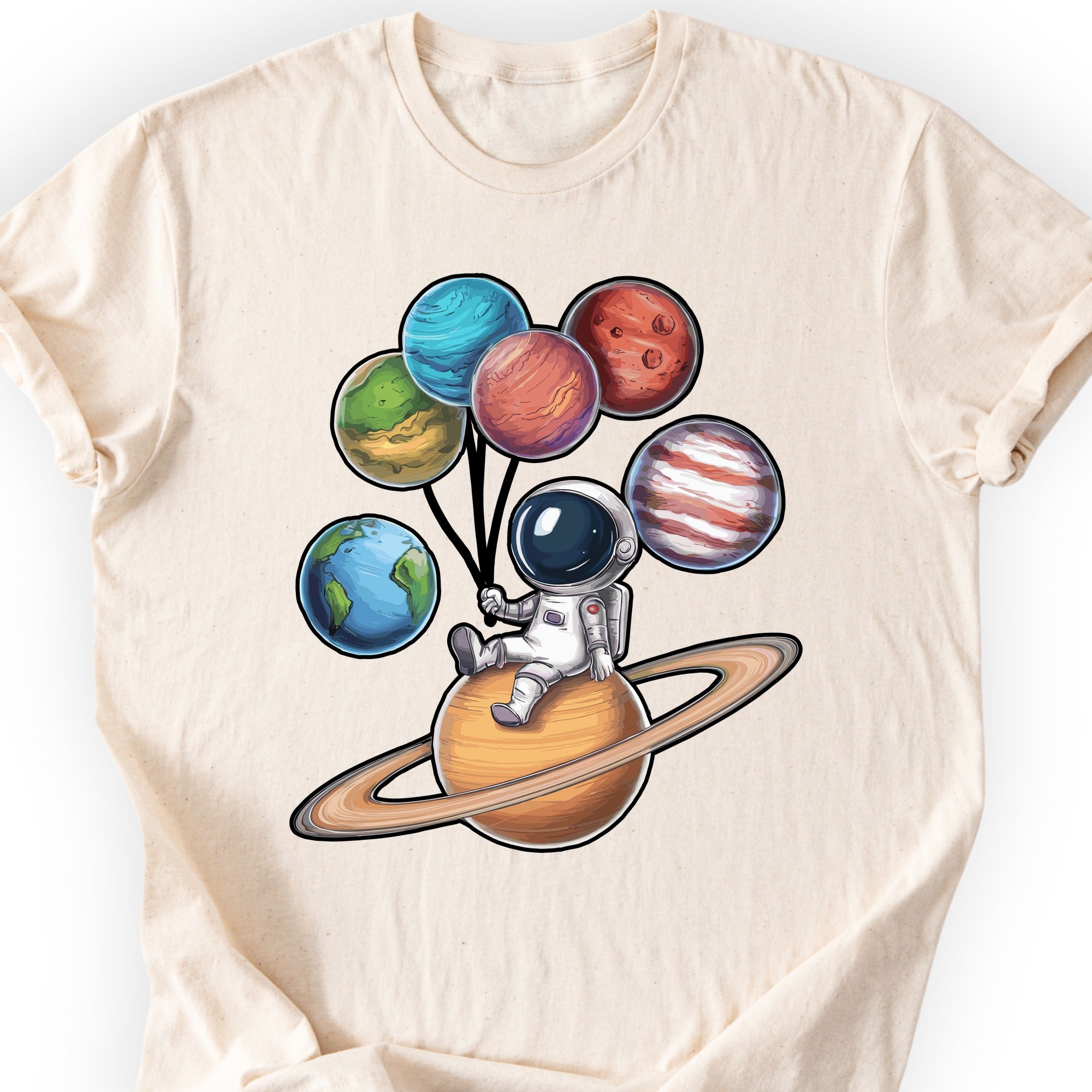Astronaut and Planets T-shirt Natural